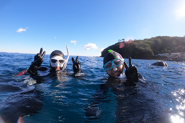 海面でのツーショット